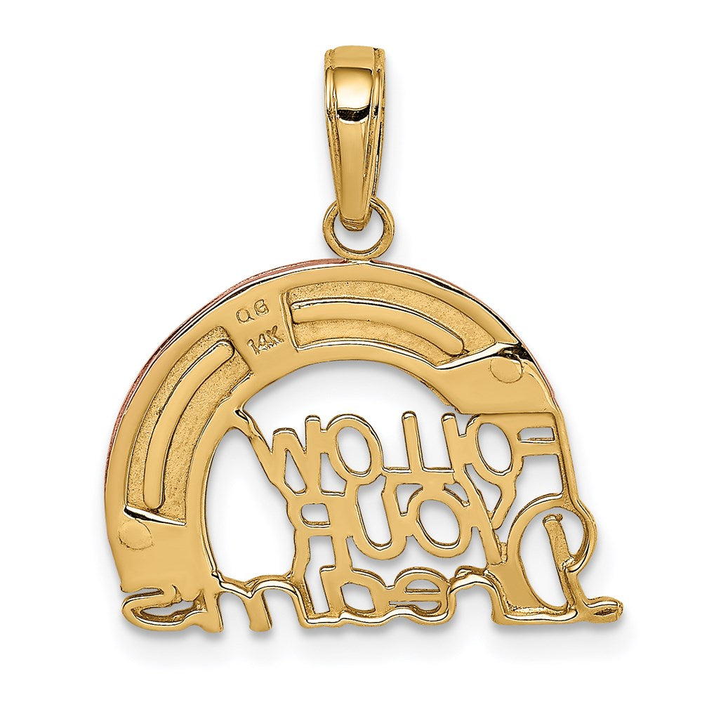 14K Gold "Follow Your Dreams" Rainbow Pendant Necklace - Charlie & Co. Jewelry