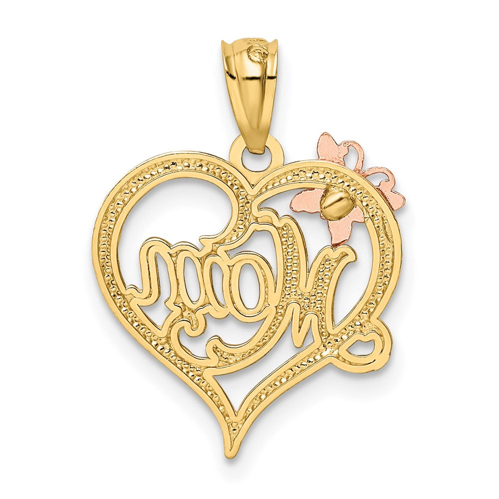 Charlie & Co Jewelry | 14k Two-tone W/white Rhodium Mom Heart Pendant - Model K2659