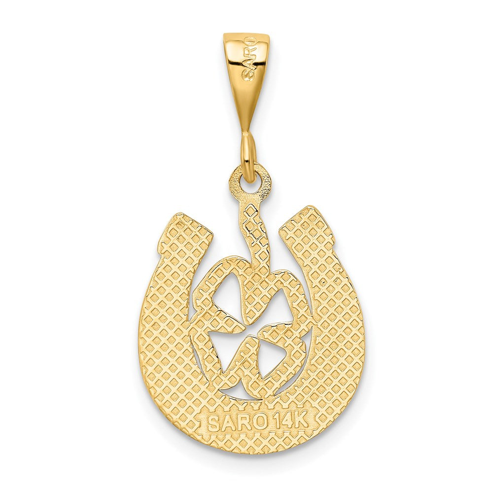 14K Gold Good Luck Clover Necklace Pendant - Charlie & Co. Jewelry