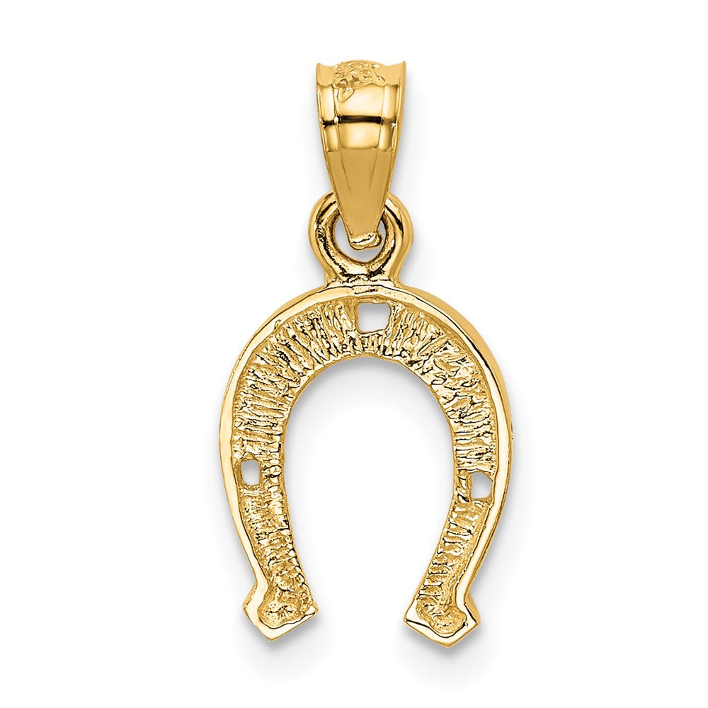 14K Gold Horseshoe Necklace Pendant - Charlie & Co. Jewelry