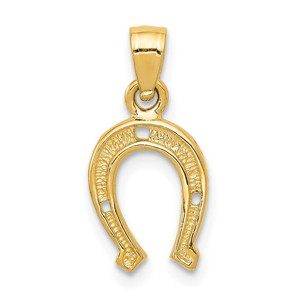 14K Gold Horseshoe Necklace Pendant - Charlie & Co. Jewelry