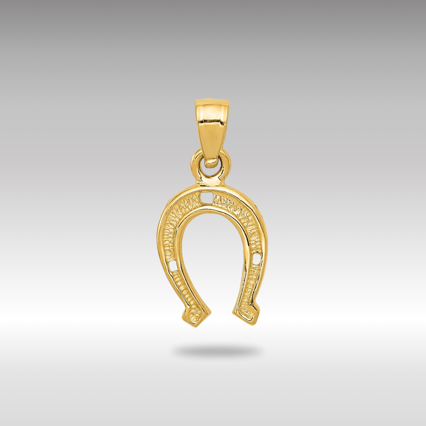 Gold Horseshoe Necklace Pendant - Charlie & Co. Jewelry