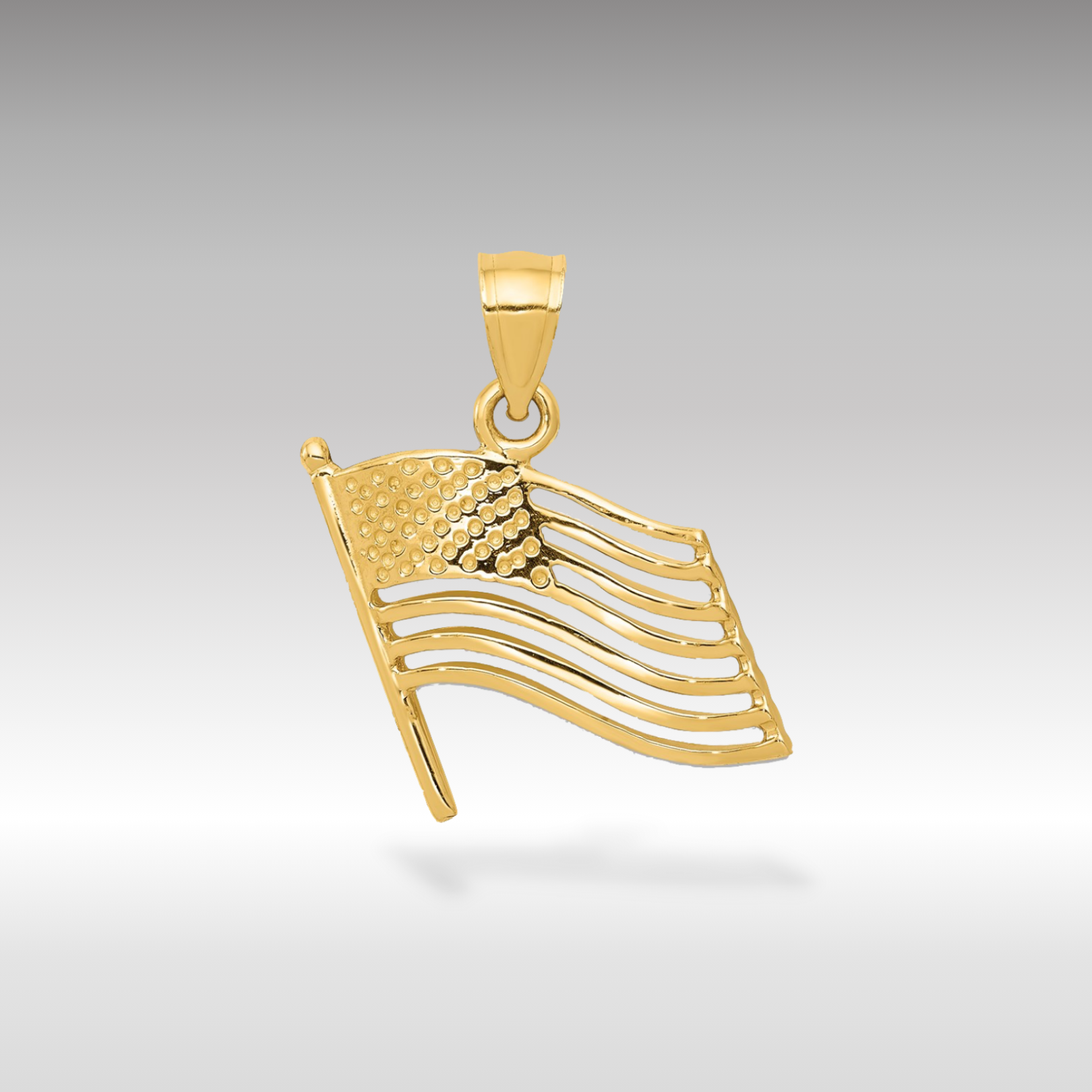 14K Gold American Flag Pendant - Charlie & Co. Jewelry