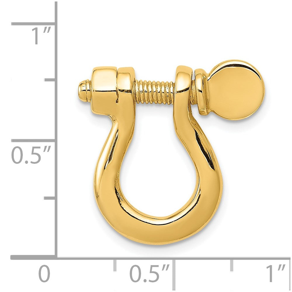 14K Gold 3D Large Shackle Link Pendant - Charlie & Co. Jewelry