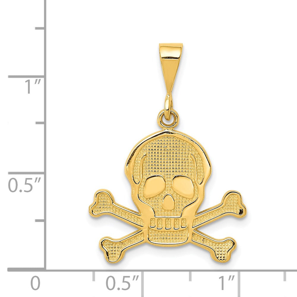 14K Gold Skull and Bones Pendant - Charlie & Co. Jewelry