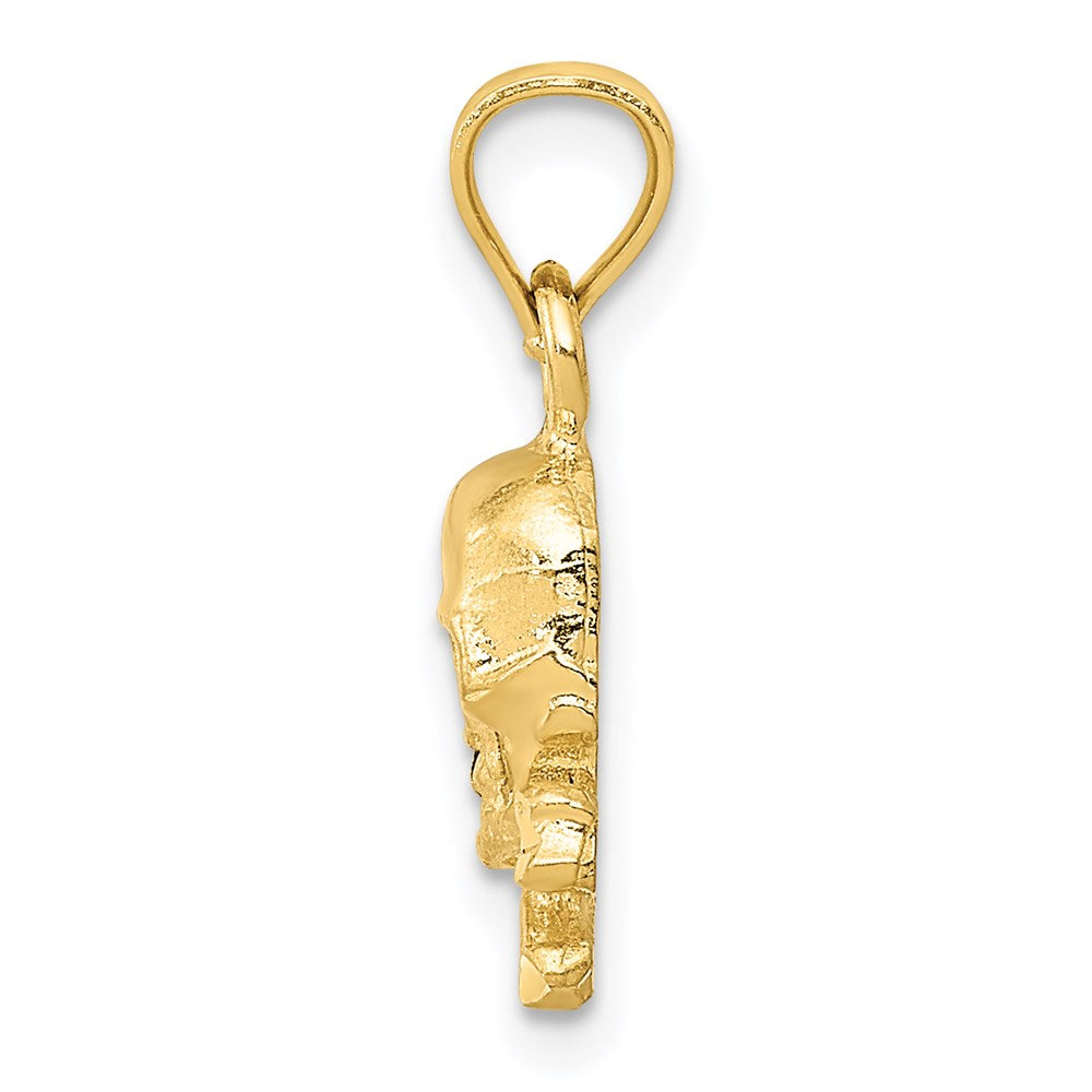 Gold Skull and Crossbones Pendant Model-K3163 - Charlie & Co. Jewelry