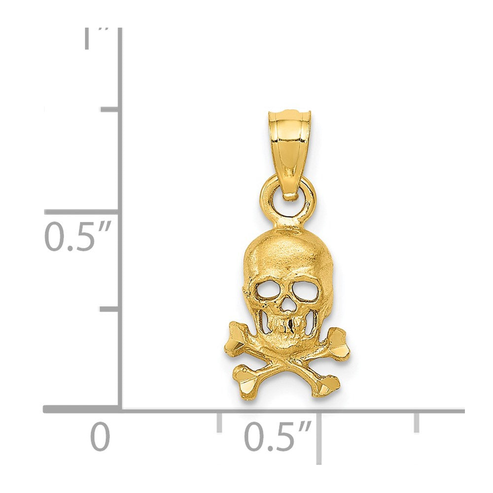 14K Gold Skull and Crossbones Pendant - Charlie & Co. Jewelry
