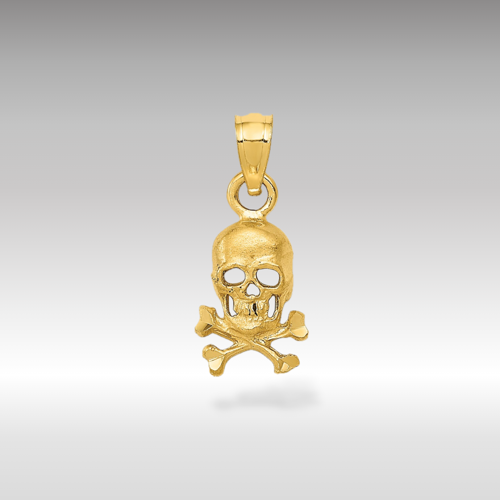 14K Gold Skull and Crossbones Pendant - Charlie & Co. Jewelry