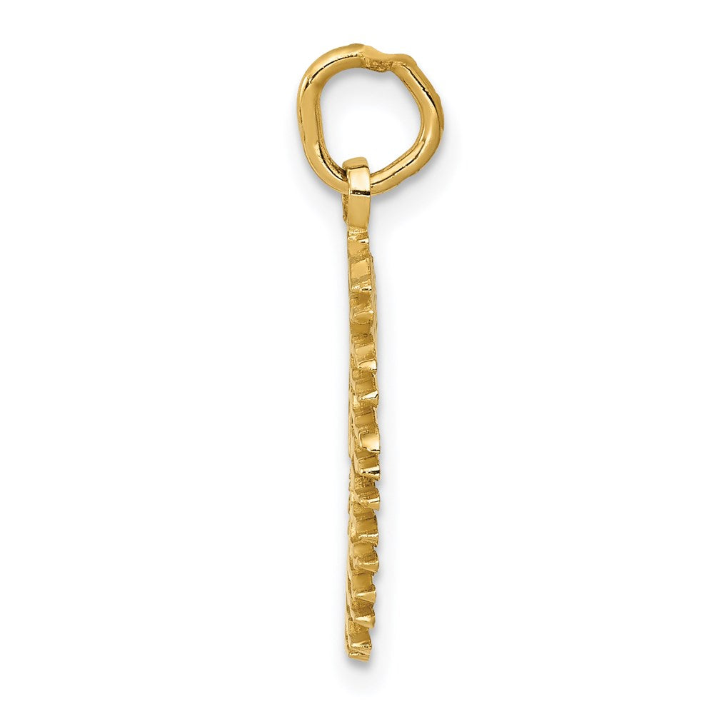 14k Gold Flaming Sun Pendant - Charlie & Co. Jewelry