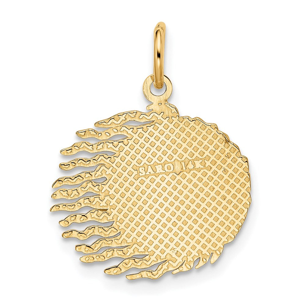 14k Gold Flaming Sun Pendant - Charlie & Co. Jewelry