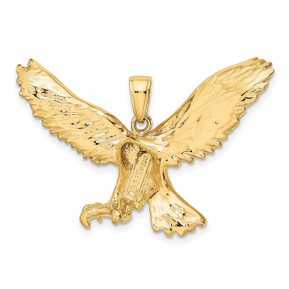 Gold Large Hunting Eagle Pendant Necklace Pendant Model-K3282 - Charlie & Co. Jewelry