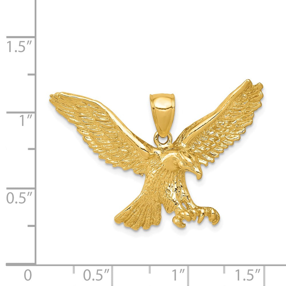 Gold Large Hunting Eagle Pendant Necklace Pendant Model-K3282 - Charlie & Co. Jewelry