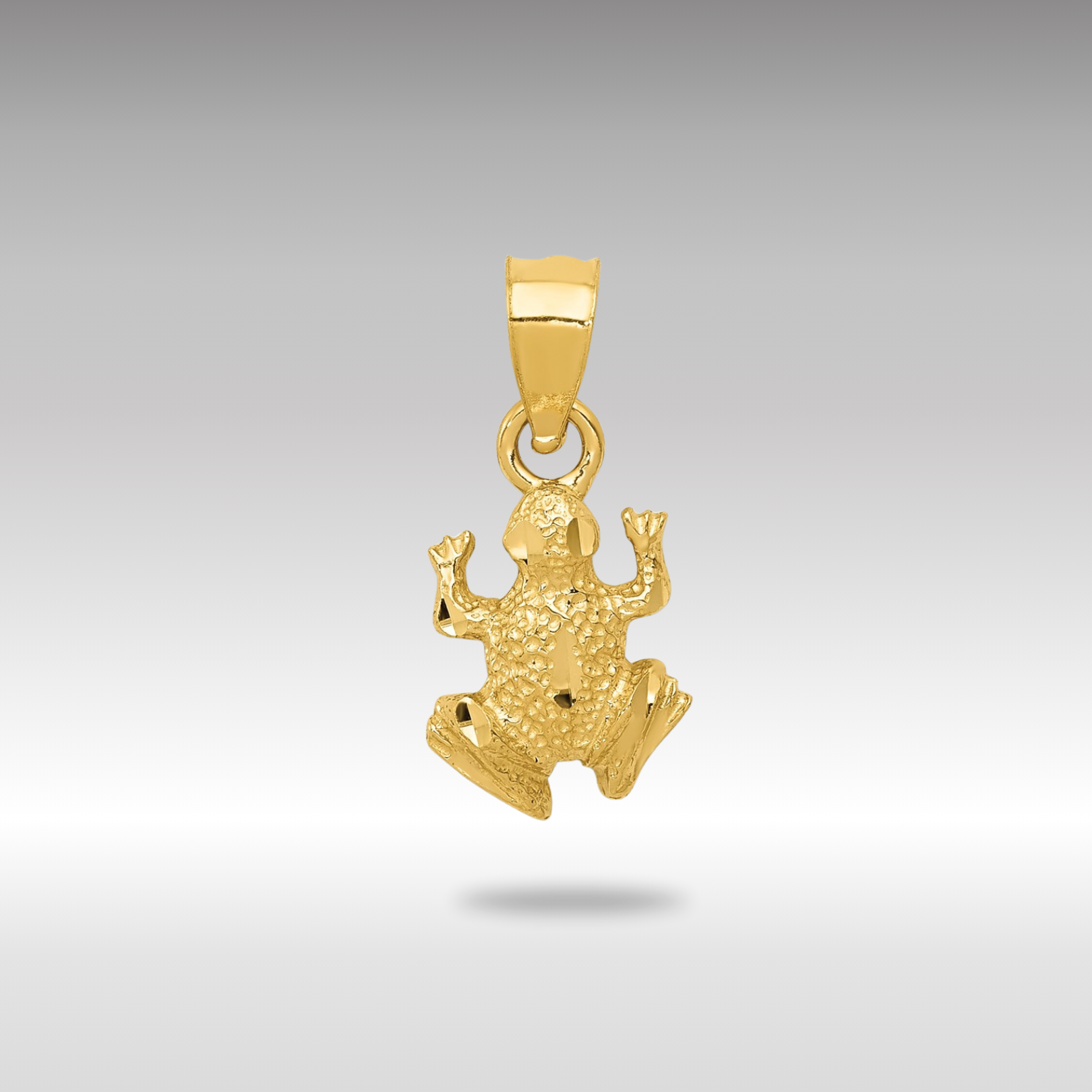 Gold Diamond-Cut Frog Pendant - Charlie & Co. Jewelry