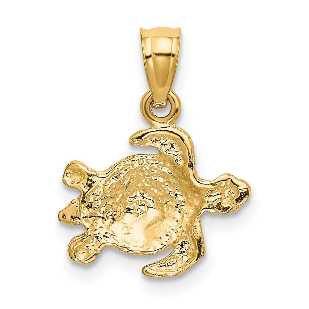 14K Gold Small Turtle Charm - Charlie & Co. Jewelry
