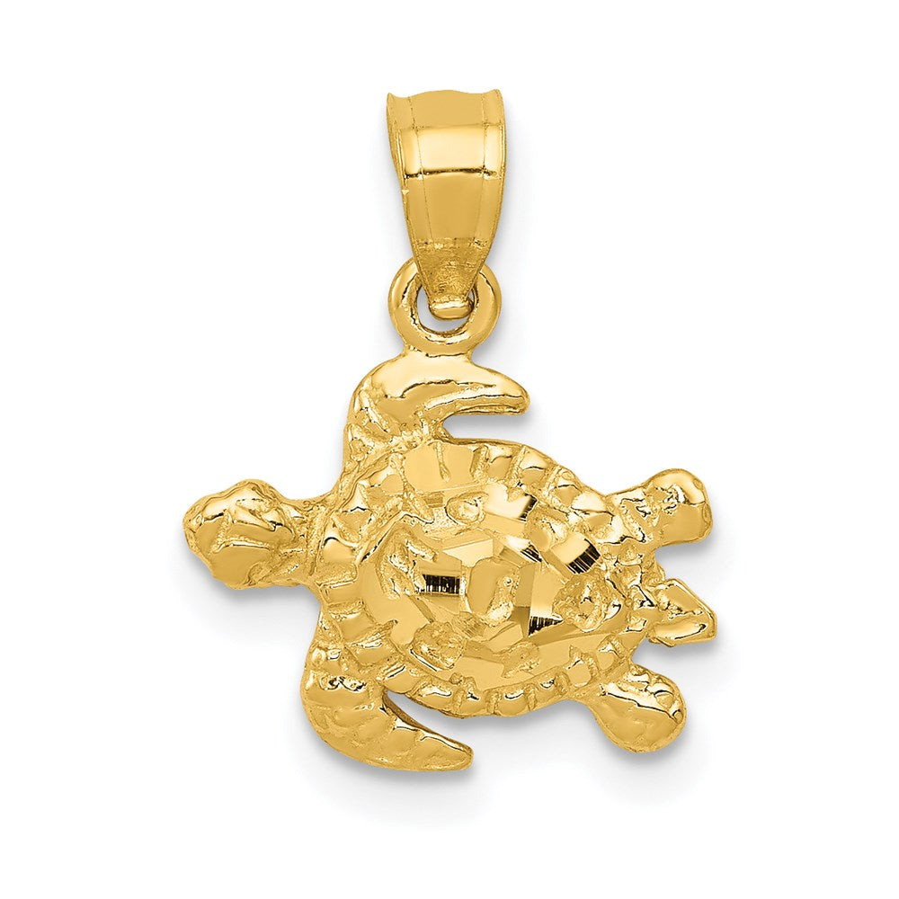 14K Gold Small Turtle Charm - Charlie & Co. Jewelry