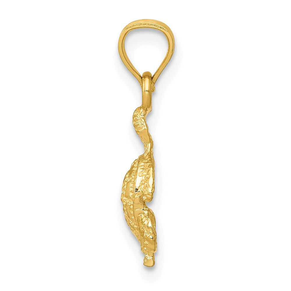 14K Gold Textured Tortoise Shell Pendant - Charlie & Co. Jewelry