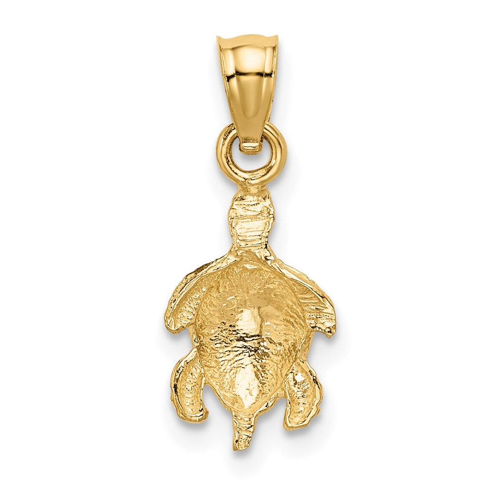 14K Gold Textured Tortoise Shell Pendant - Charlie & Co. Jewelry