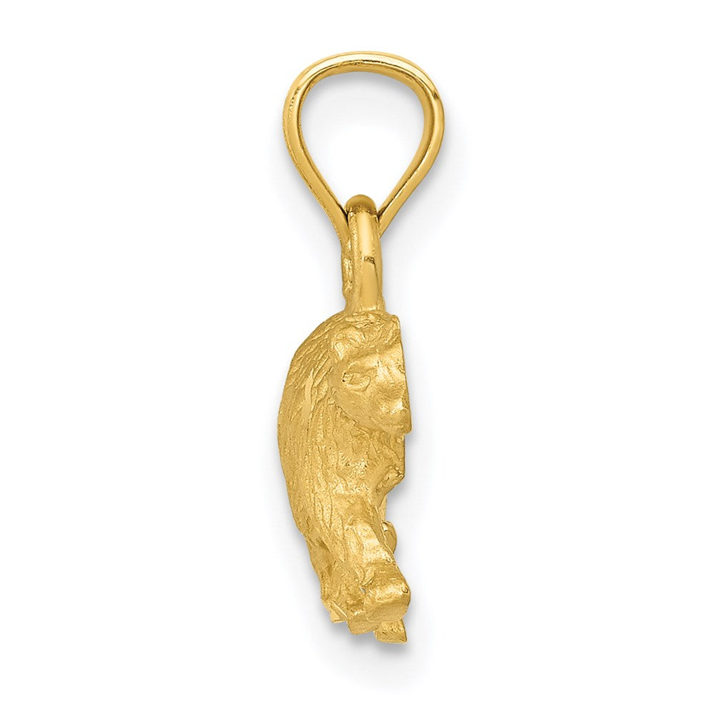 14k Gold Diamond-Cut Bear Necklace Pendant - Charlie & Co. Jewelry