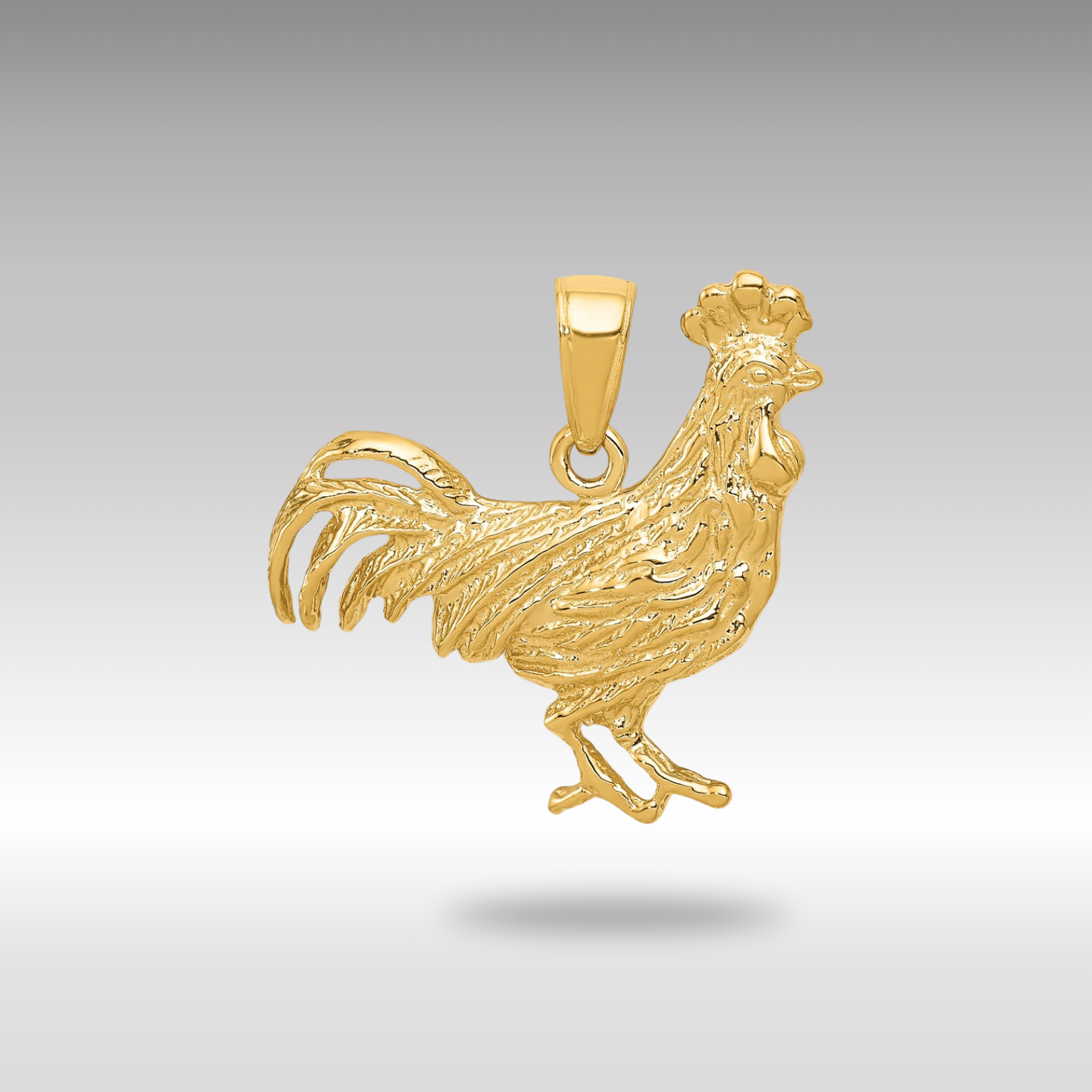 Gold Rooster Pendant Necklace Model-K3324 - Charlie & Co. Jewelry
