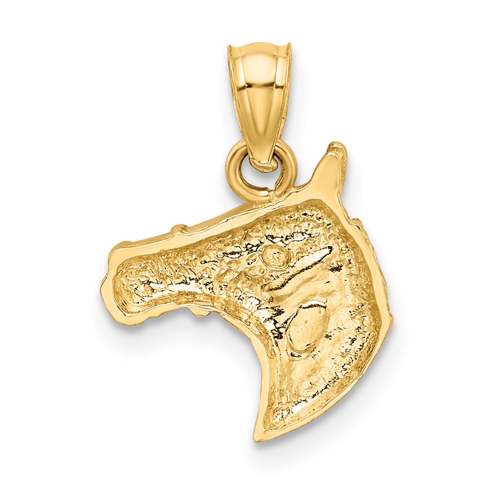 14K Gold Diamond-Cut Horse Pendant - Charlie & Co. Jewelry