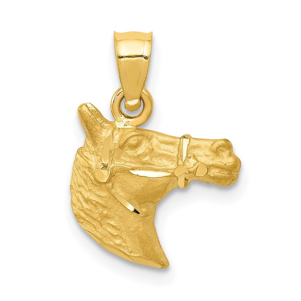 14K Gold Diamond-Cut Horse Pendant - Charlie & Co. Jewelry