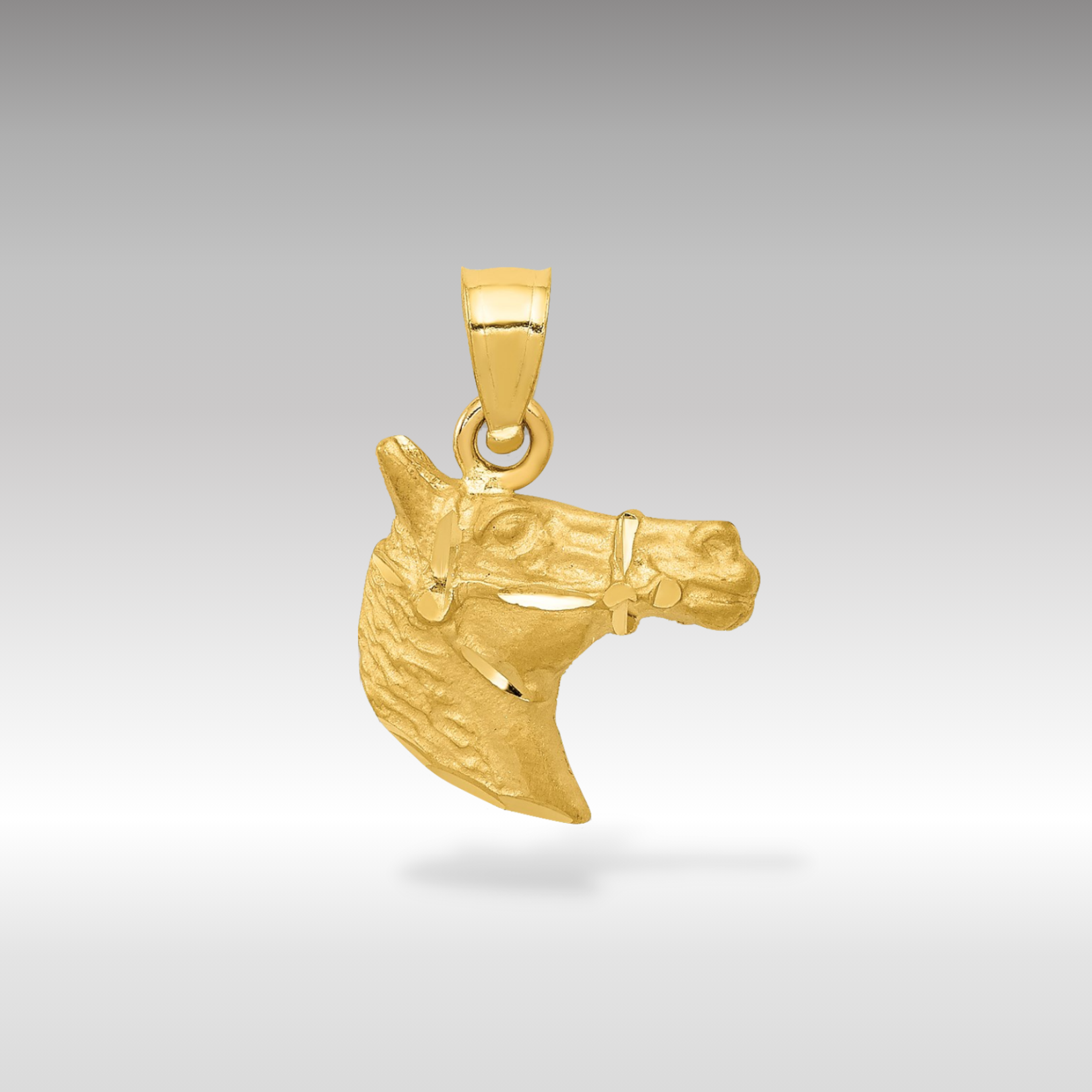 14K Gold Diamond-Cut Horse Pendant - Charlie & Co. Jewelry