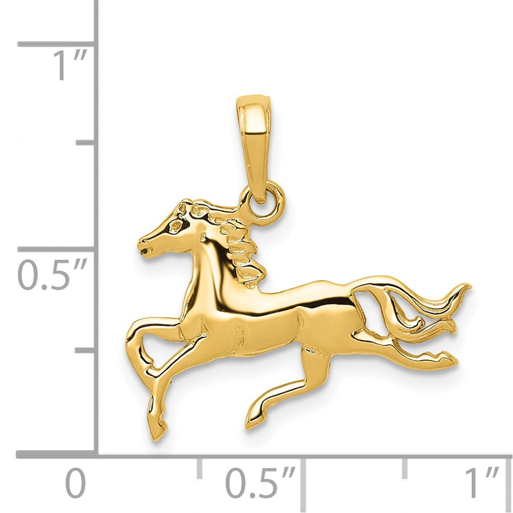 Gold Elegant Horse Pendant - Charlie & Co. Jewelry