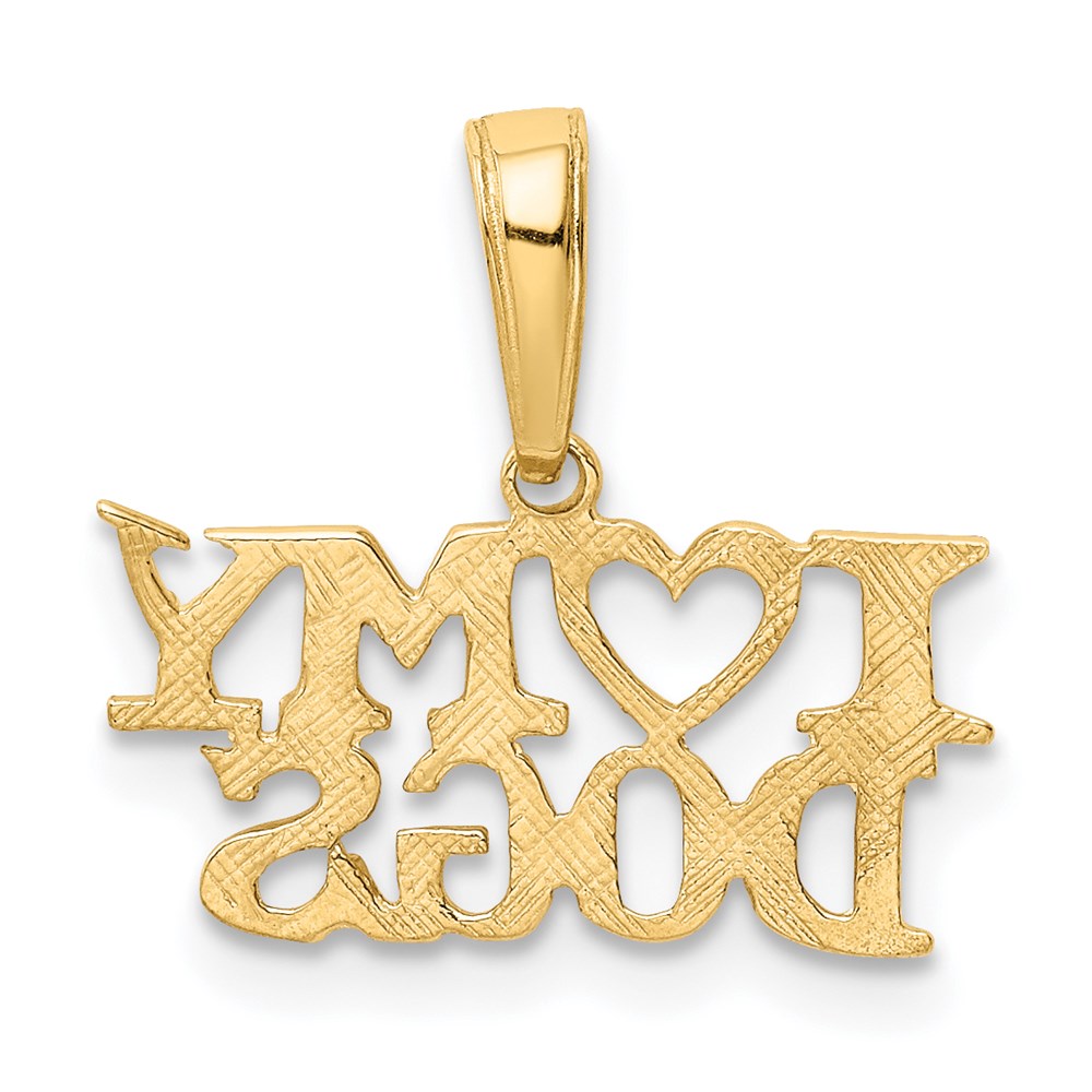 14K Gold "I Love My Dogs" Pendant Necklace - Charlie & Co. Jewelry