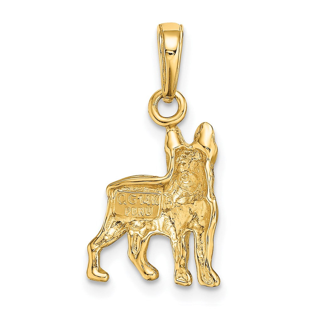 14k Gold Boston Terrier Dog Pendant - Charlie & Co. Jewelry