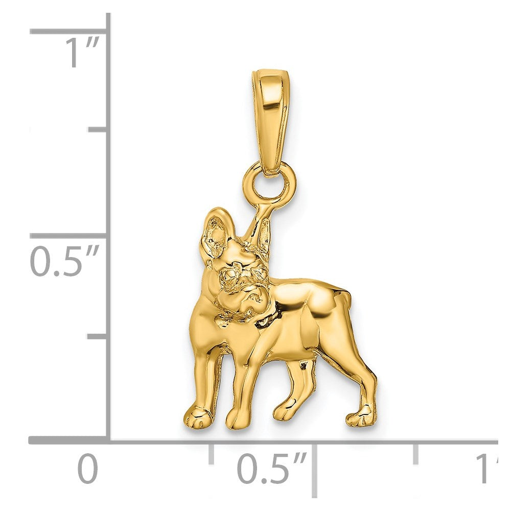 14k Gold Boston Terrier Dog Pendant - Charlie & Co. Jewelry