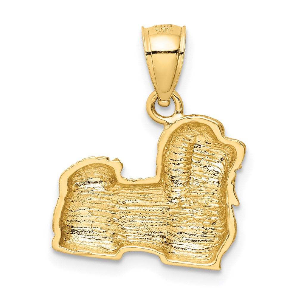 14K Gold Diamond-Cut Shih Tzu Necklace Pendant - Charlie & Co. Jewelry