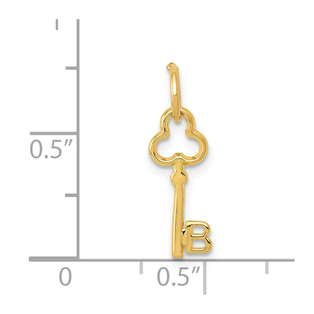 Charlie & Co Jewelry | 14k Key Letter B Initial Charm - Model K3442B