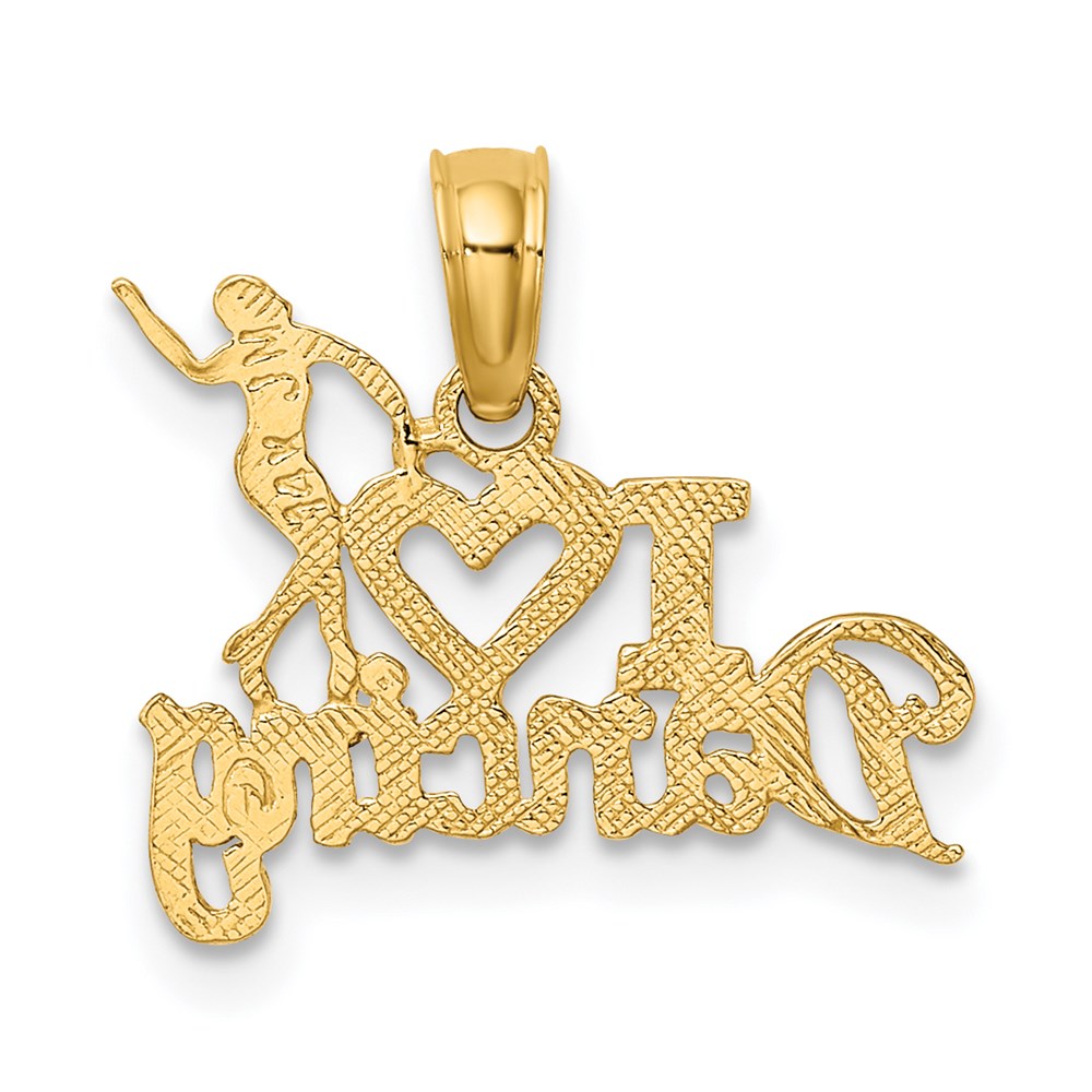 14K Gold 'I Heart Dancing' Necklace Pendant with Dancer Figure - Charlie & Co. Jewelry