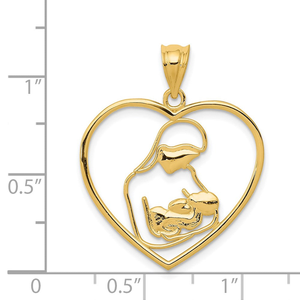 Charlie & Co Jewelry | 14k Mother And Child In Heart Pendant - Model K4088