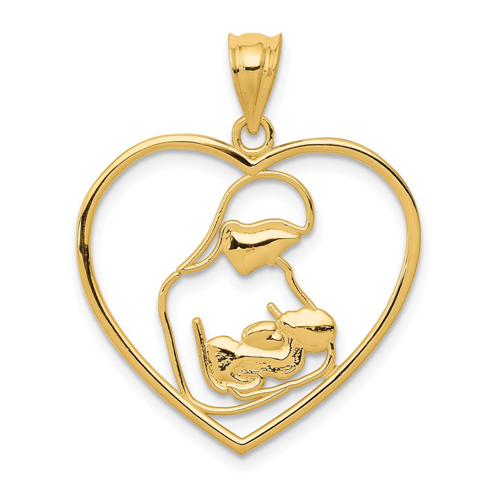 Charlie & Co Jewelry | 14k Mother And Child In Heart Pendant - Model K4088