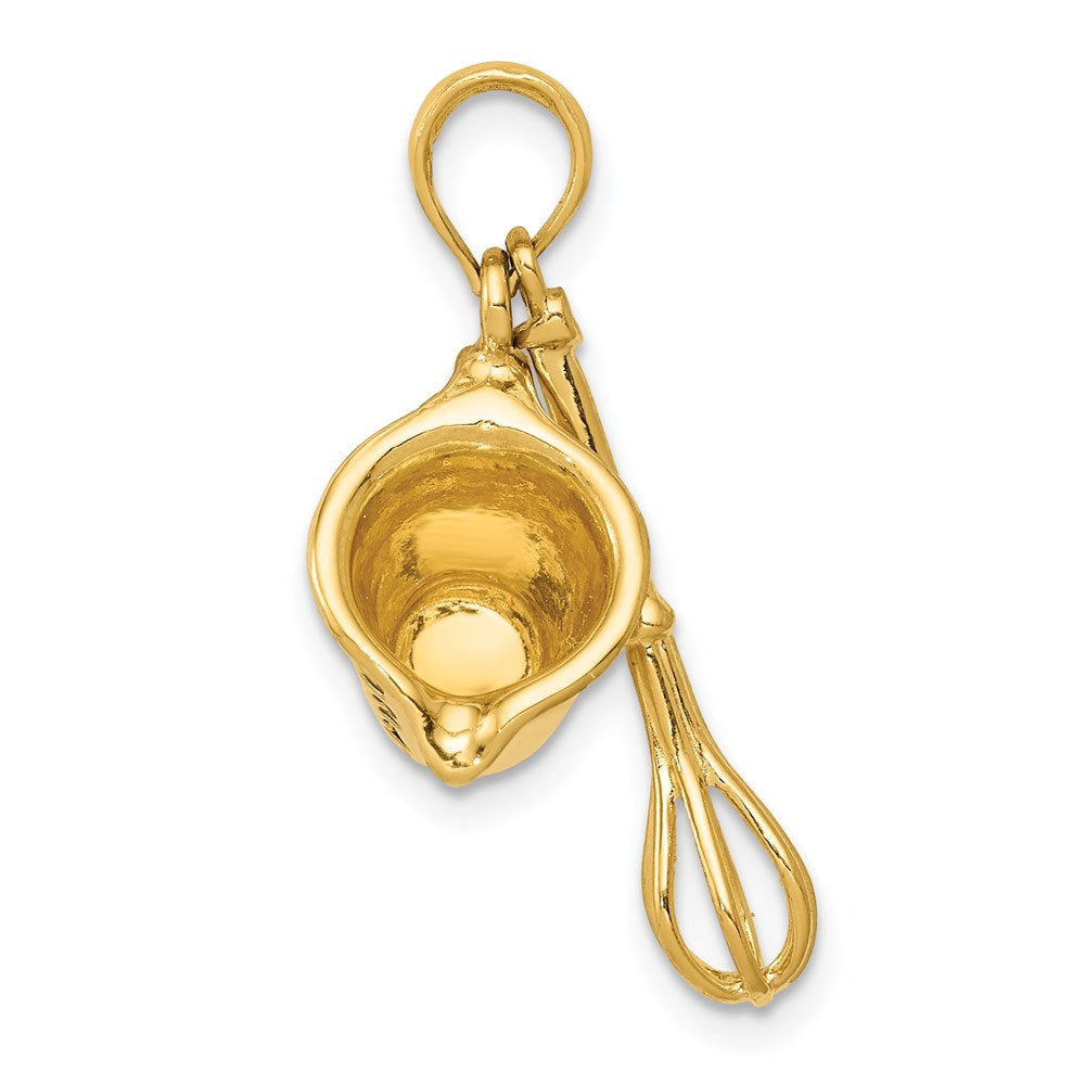 Charlie & Co Jewelry | 14k 3-d Black Enameled Measuring Cup And Whisk Pendant - Model K4210