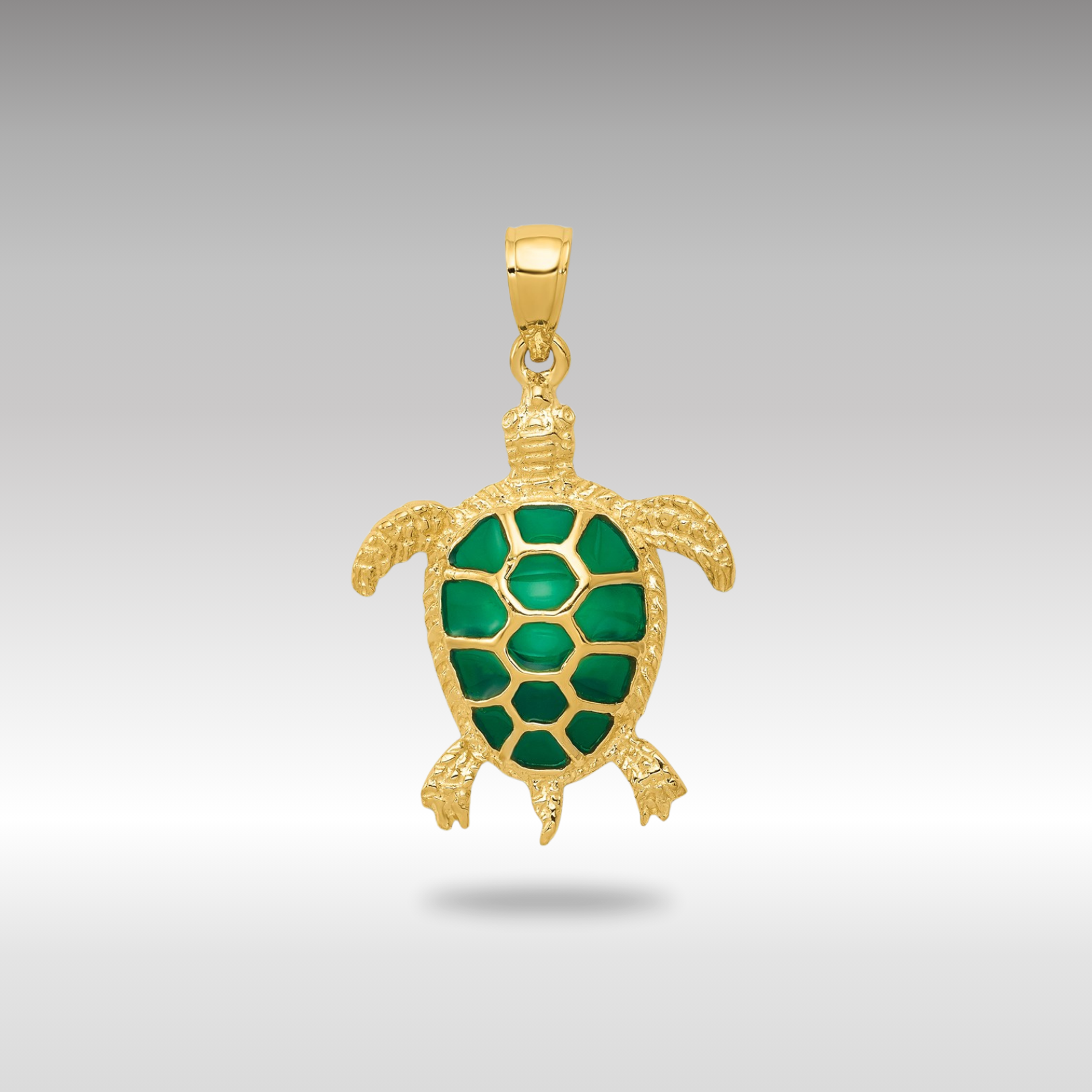 Gold Large Sea Turtle Necklace Pendant - Charlie & Co. Jewelry