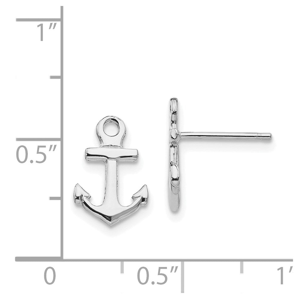 White Gold Anchor Post Earrings - Model K4502W - Charlie & Co. Jewelry