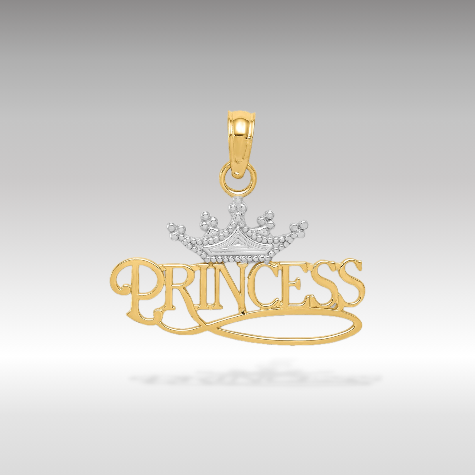 14K Yellow and White Gold 'PRINCESS' Pendant - Charlie & Co. Jewelry