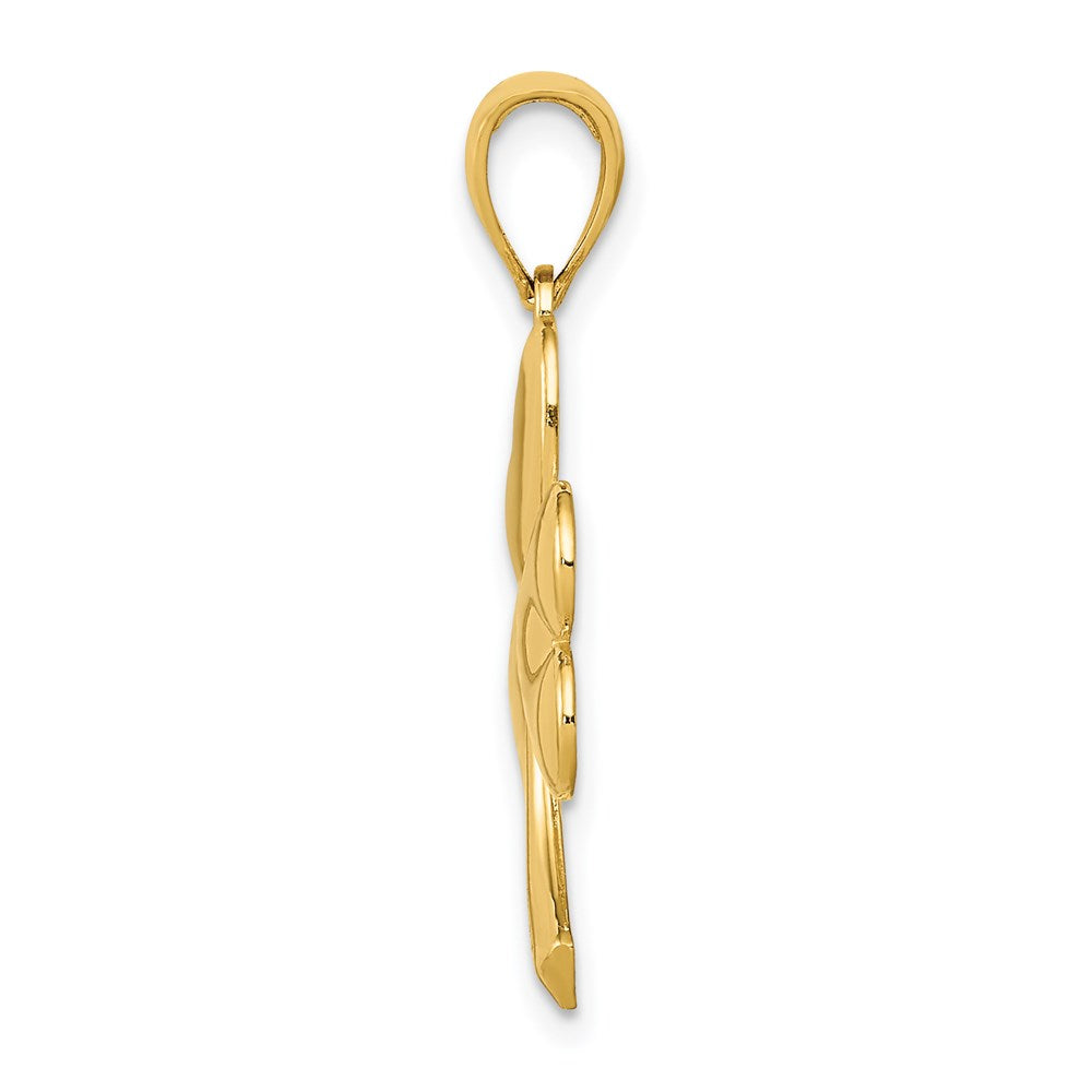 Gold Shamrock Charm Pendant Model-K4778 - Charlie & Co. Jewelry