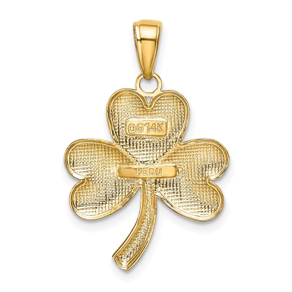 Gold Shamrock Charm Pendant Model-K4778 - Charlie & Co. Jewelry