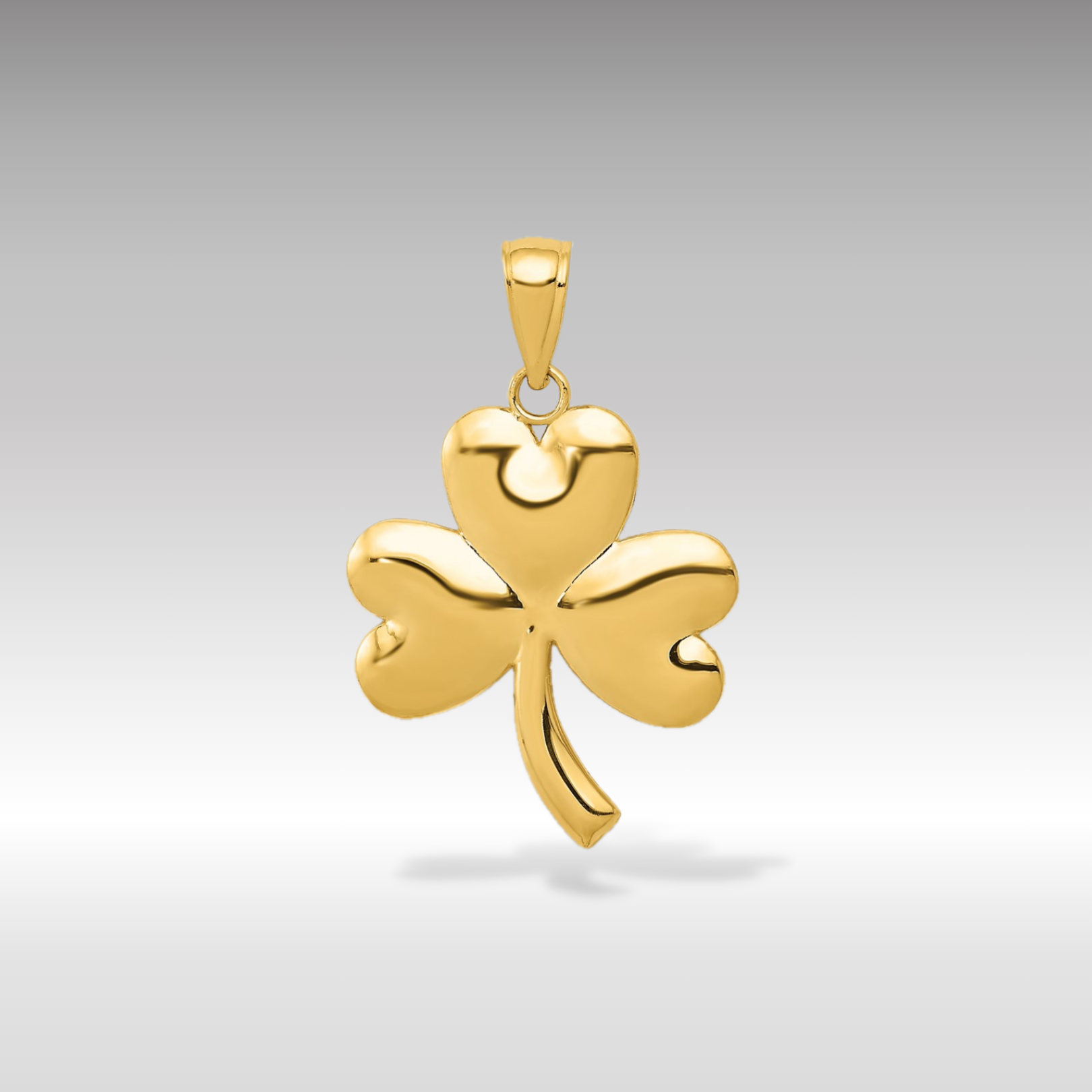 14K Gold Shamrock Charm Pendant - Charlie & Co. Jewelry