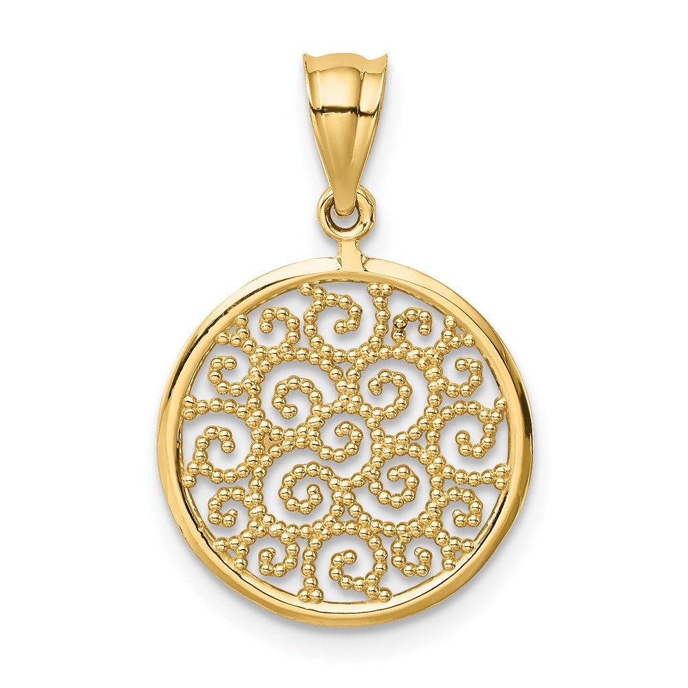 Charlie & Co Jewelry | 14k Filigree Round Pendant - Model K4787