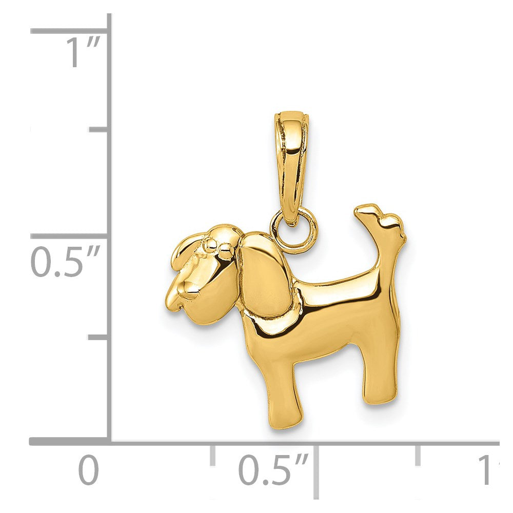 14k Gold Diamond-Cut Dachshund Necklace Pendant - Charlie & Co. Jewelry