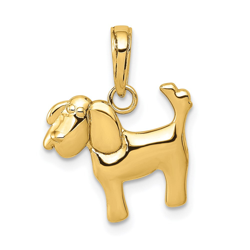 14k Gold Diamond-Cut Dachshund Necklace Pendant - Charlie & Co. Jewelry
