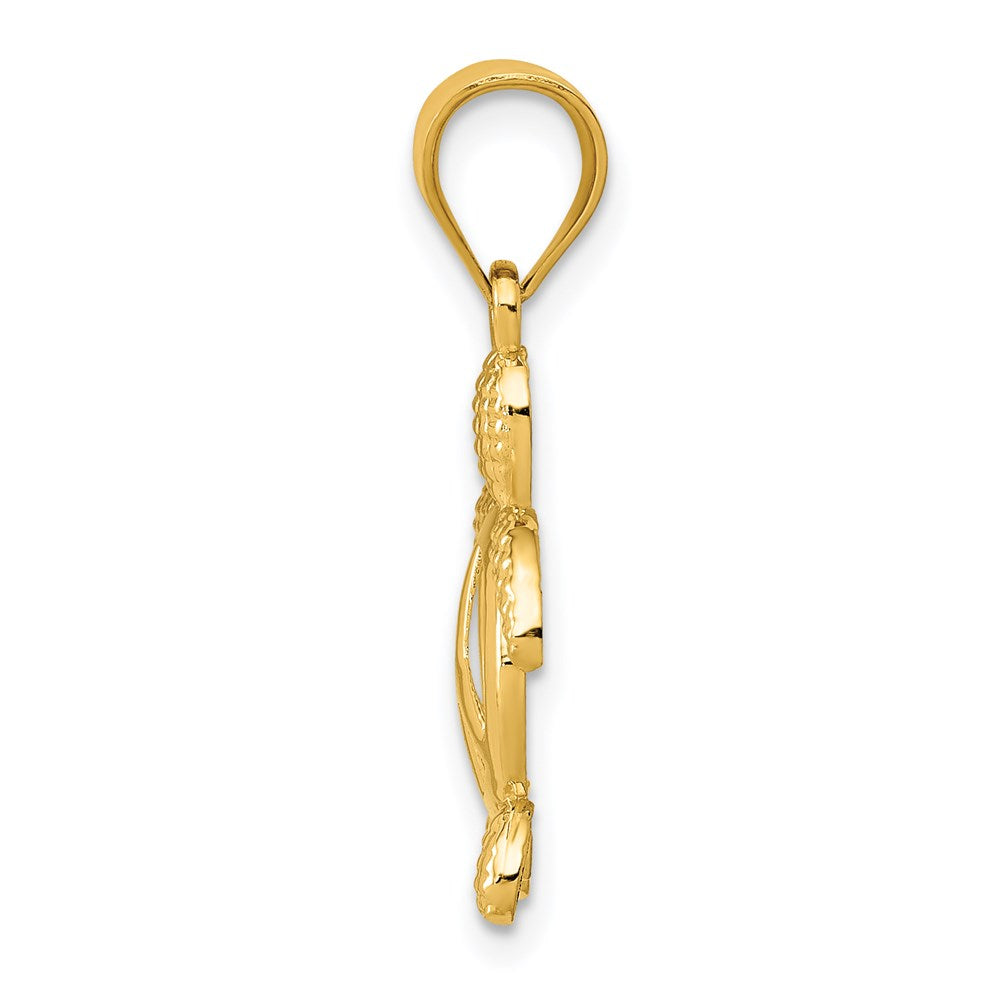 14k Gold Peace Sign Turtle Pendant - Charlie & Co. Jewelry