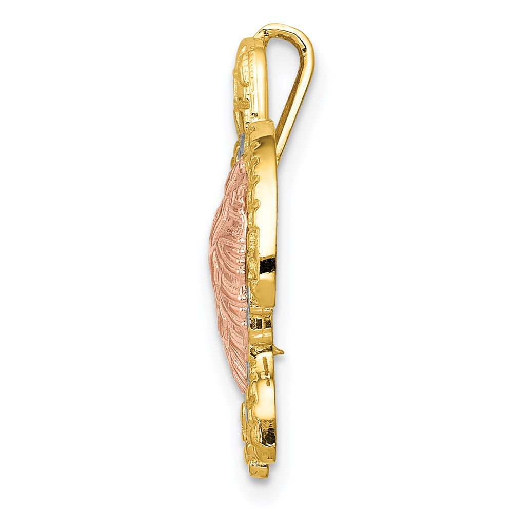 14K Two-Tone Gold with White Rhodium Turtle Pendant Slide - Charlie & Co. Jewelry