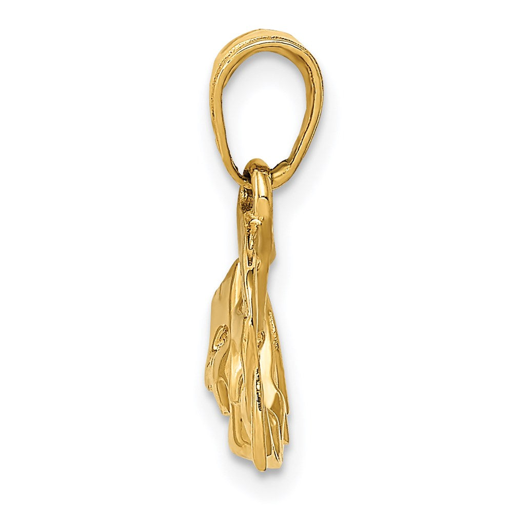 14K Gold Open-Back Comedy/Tragedy Pendant Necklace - Charlie & Co. Jewelry