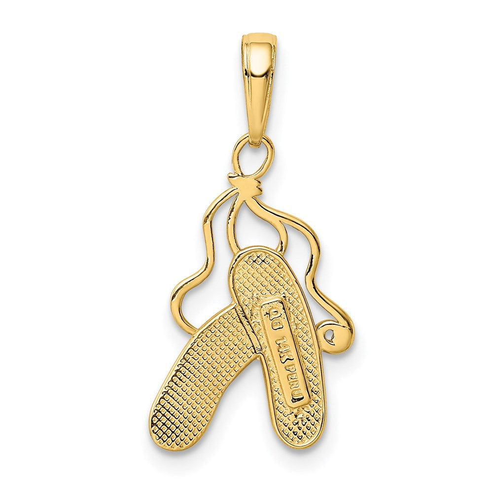 14K Gold Enameled Ballet Slippers Charm Necklace - Charlie & Co. Jewelry