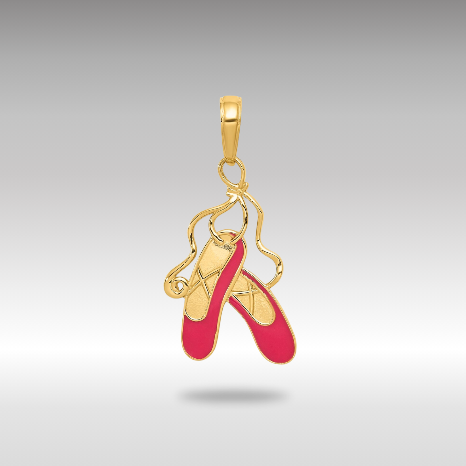 Gold Enameled Ballet Slippers Charm Necklace - Charlie & Co. Jewelry